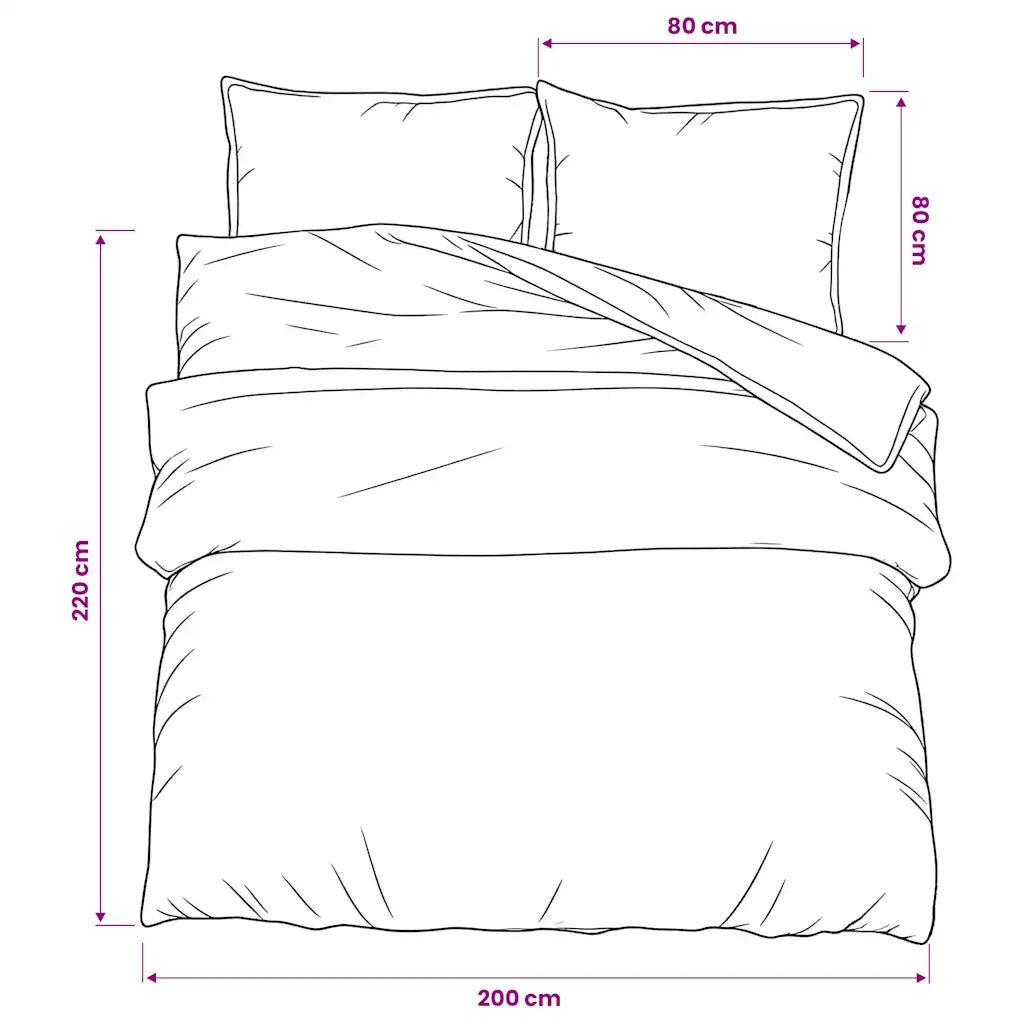 Set Copripiumino Bianco e Marrone 200x220 cm in Cotone CFW6183720