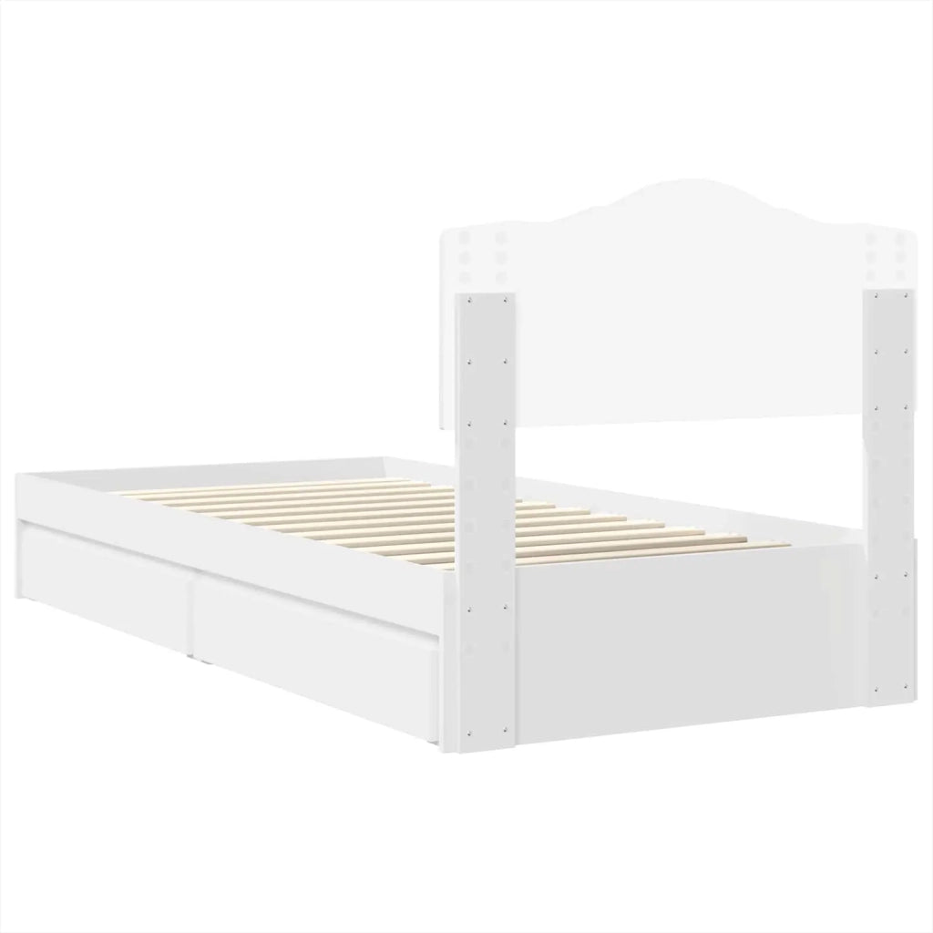 Letto con Contenitore Bianco 70 x 190 cm Legno multistrato