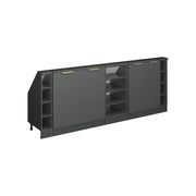 Set di mobili sottotetto Rion Antracite-oro/Antracite 210 cm Set di 5 Vicco