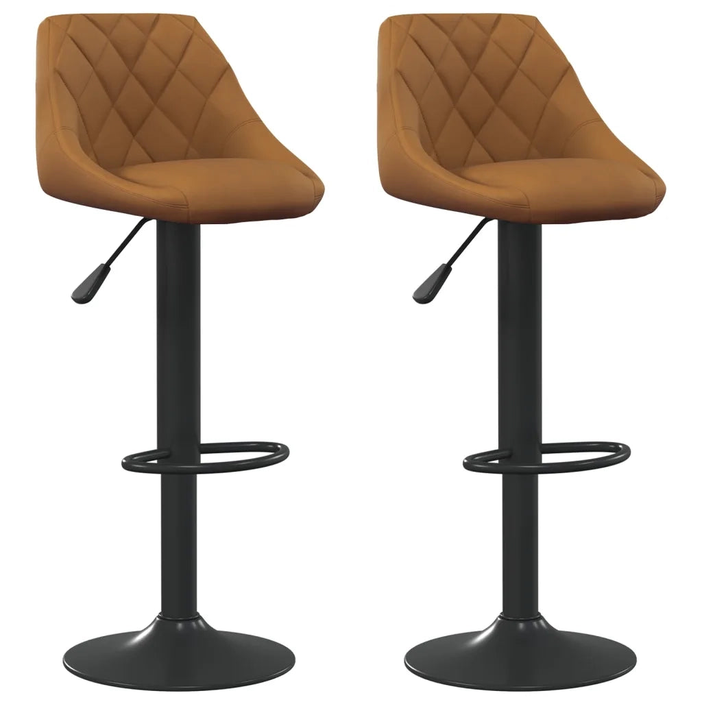 Sgabelli da Bar 2 pz Marroni in Velluto 335347