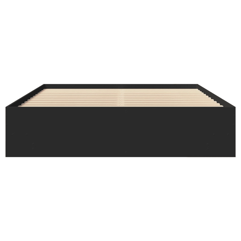 Giroletto senza Materasso Nero 160x200 cm in Legno Multistrato