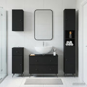 Set di Mobili da Bagno da 4 Pezzi BREDA Nero 3417964