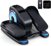Pedaliera Elettrica Ellittica da Scrivania, Cyclette da Seduti per Gambe per Anziani con Monitor Display, Controllo Remoto, Esercitatore Silenzioso e Portatile per Casa e Ufficio