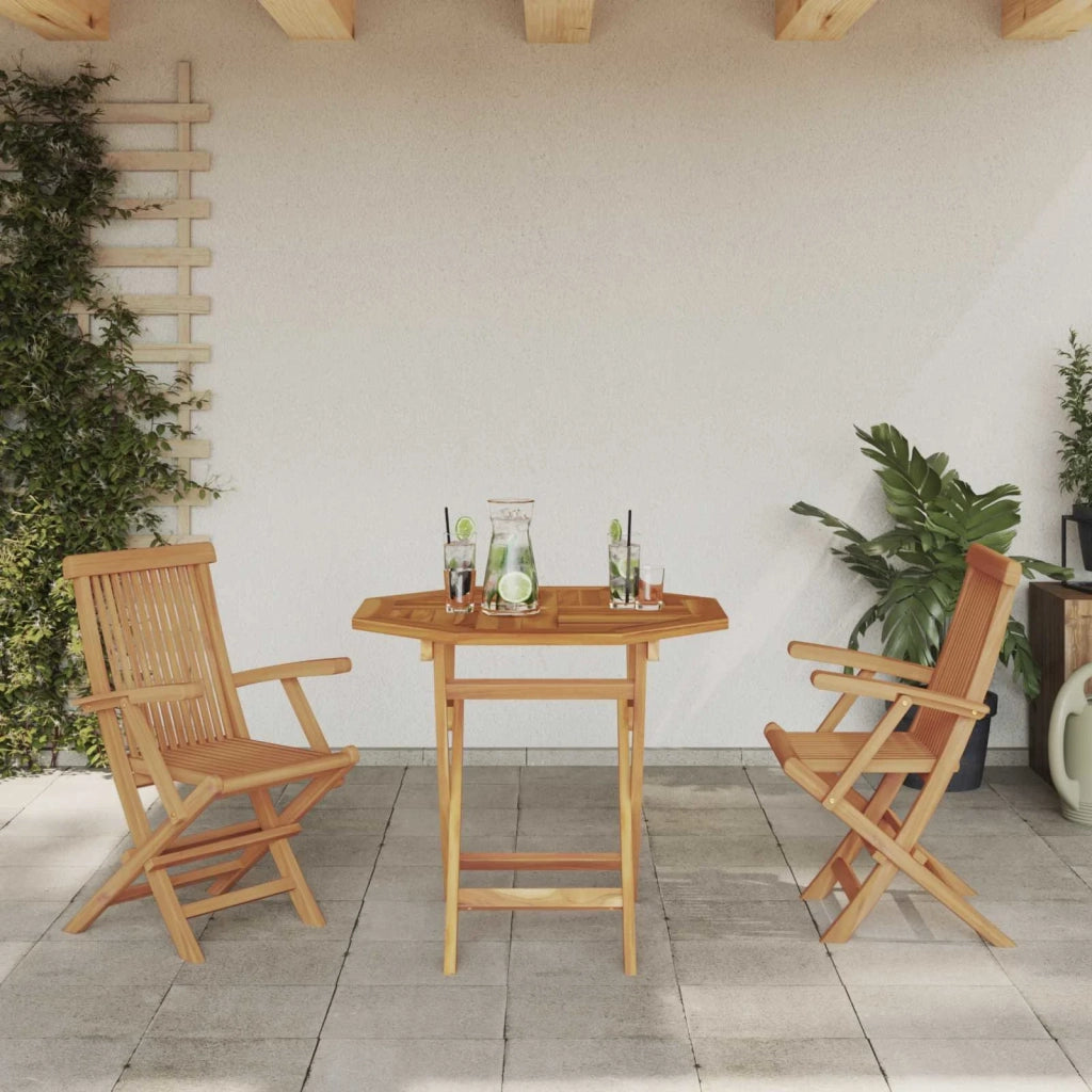 Set da Pranzo per Giardino 3 pcs Marrone 3385965
