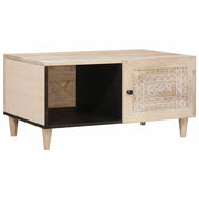 vidaXL Tavolino da salotto con lo scaffale Beige 80 x 50 x 40 cm