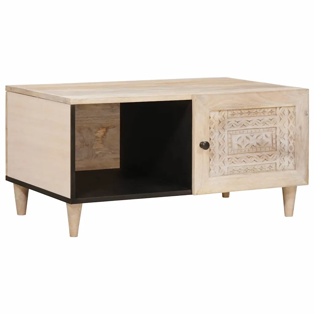 vidaXL Tavolino da salotto con lo scaffale Beige 80 x 50 x 40 cm