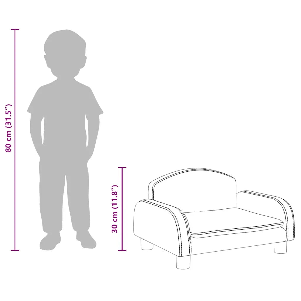 Divano per Bambini-Sofa-Divanetto Nero 50x40x30 cm in Similpelle