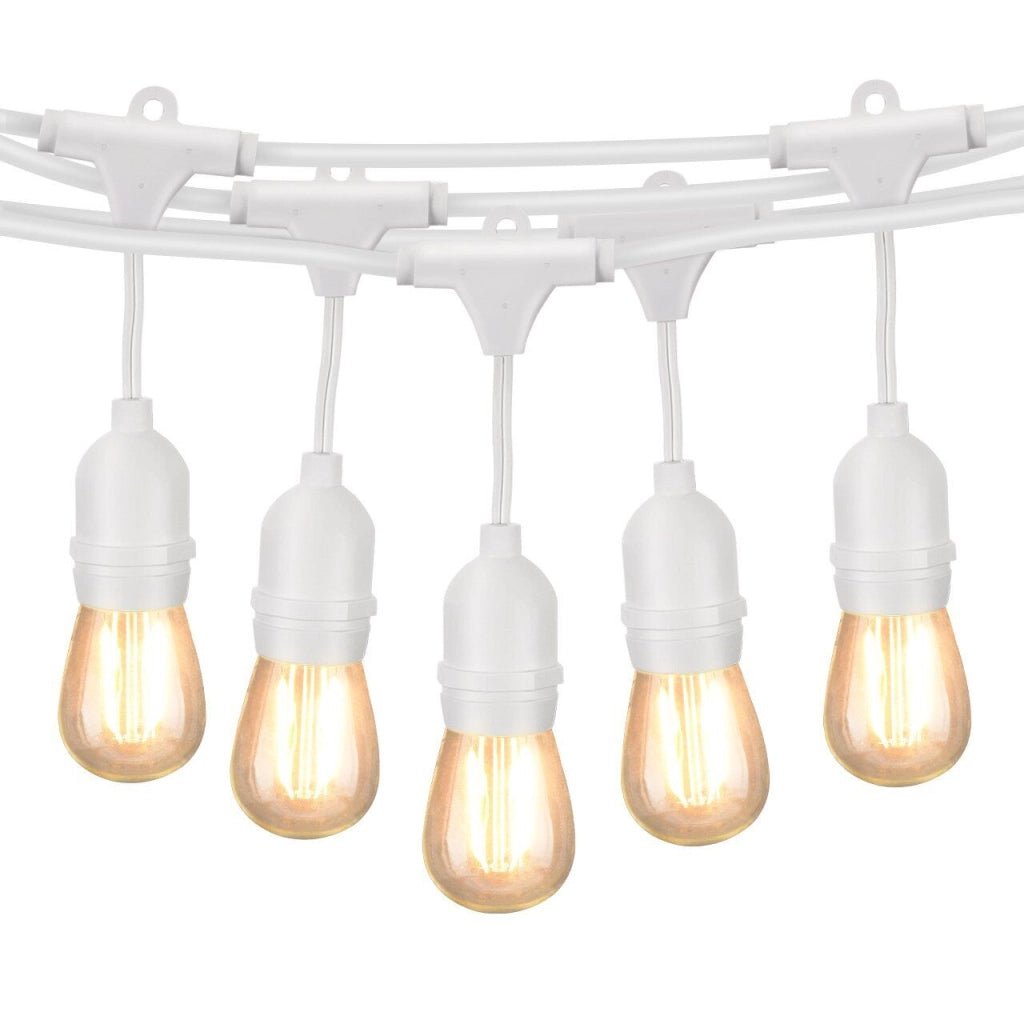 Catena luminosa da esterno modulare 10 lampadine E27 cavo 10 metri IP65 - BIANCO