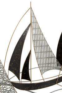 Pannello Veliero 91x2,5x55,9 cm in Ferro Multicolor