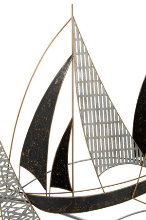 Pannello Veliero 91x2,5x55,9 cm in Ferro Multicolor