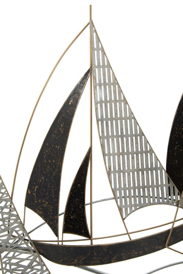 Pannello Veliero 91x2,5x55,9 cm in Ferro Multicolor