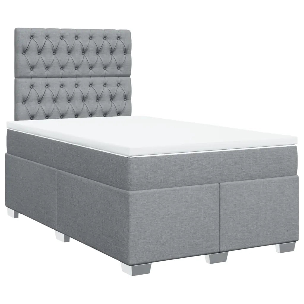 Giroletto a Molle con Materasso Grigio Chiaro 120x200cm Tessuto 3290462