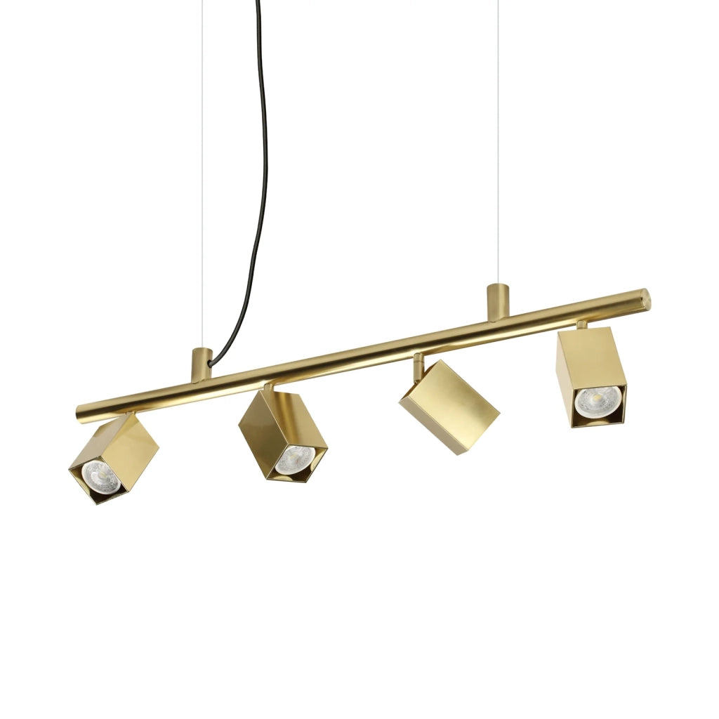 Lampada A Sospensione Collezione DYNAMITE 4 Luci Ottone Altezza Regolabile Ideal Lux