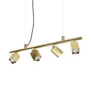 Lampada A Sospensione Collezione DYNAMITE 4 Luci Ottone Altezza Regolabile Ideal Lux