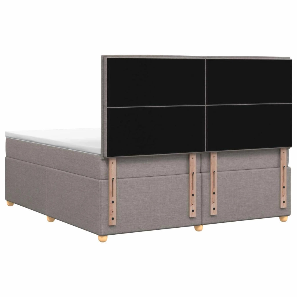 Letto box spring con materasso Tortora 200 x 200 cm Tessuto 3455438
