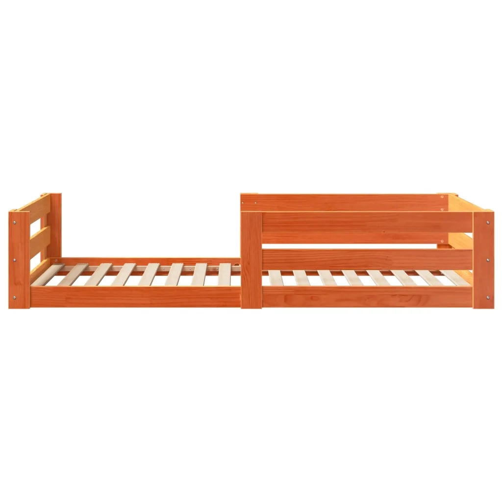 Letto senza Materasso Marrone Cera 90x200 cm Legno di Pino 855683