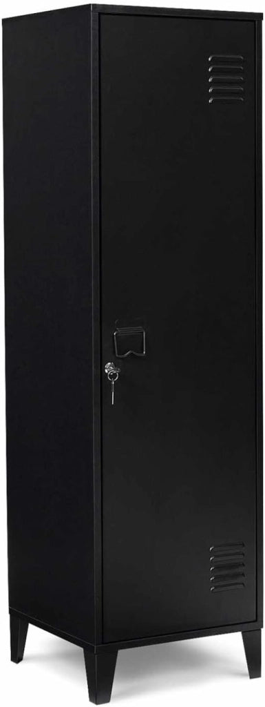 Armadietto ESTER con porta in metallo nero, design industriale