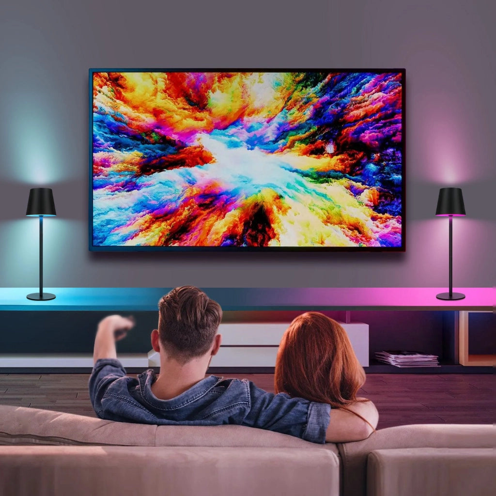 ZMH Lampada da tavolo LED wireless nera RGB 2600mAh touch dimmerabile USB Type C ricaricabile per esterno camera letto