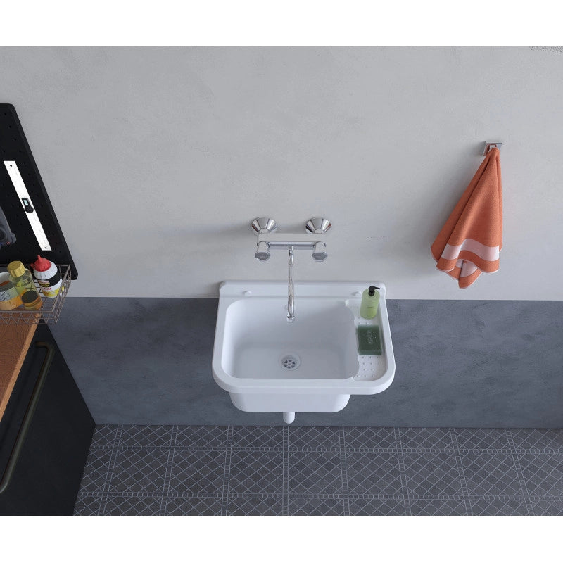Pilozzo a muro da esterno 60x34 cm con troppopieno  Marmo  Giardino e garage  Kit di montaggio e scarico  Negrari