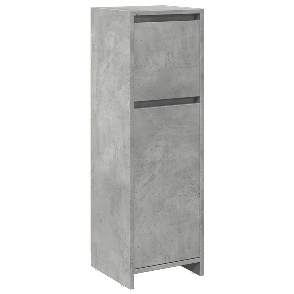 vidaXL Mobile da Bagno Grigio Cemento 30x30x95 cm in Legno Multistrato