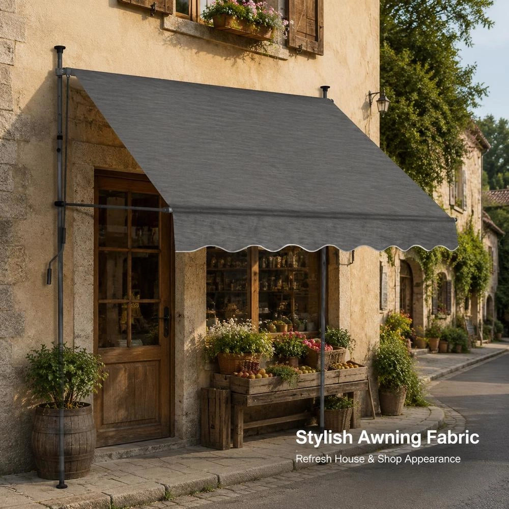 Retractable Awning, Manually Operated, With LED, 150 Cm, Anthracite