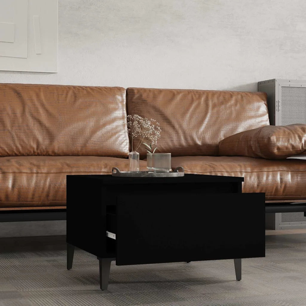 Tavolino | Tavolo laterale Nero 50x46x35 cm in Legno Multistrato