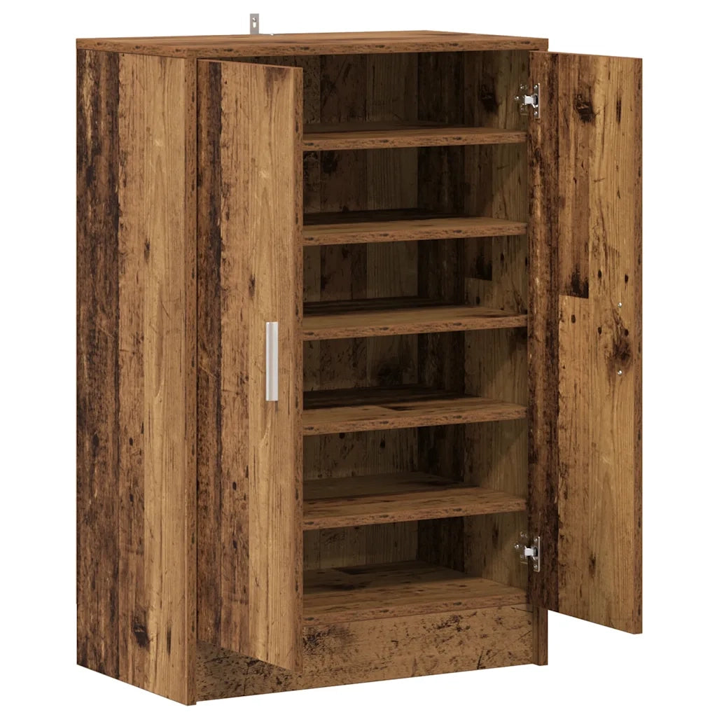 Scarpiera Legno Antico 60x35x92 cm in Legno Multistrato