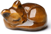 Decorazione da ufficio con statuetta di gatto addormentato, cristalli, pietre di polimento, modello senza codice, dimensioni 12x8x6 cm, peso 0,5 kg, materiale plastica.