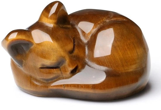 Decorazione da ufficio con statuetta di gatto addormentato, cristalli, pietre di polimento, modello senza codice, dimensioni 12x8x6 cm, peso 0,5 kg, materiale plastica.