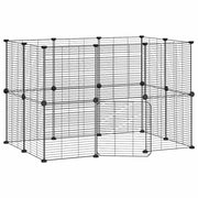 Gabbia per animali domestici a 20 pannelli con porta 35 x 35 cm nera 02_0041567