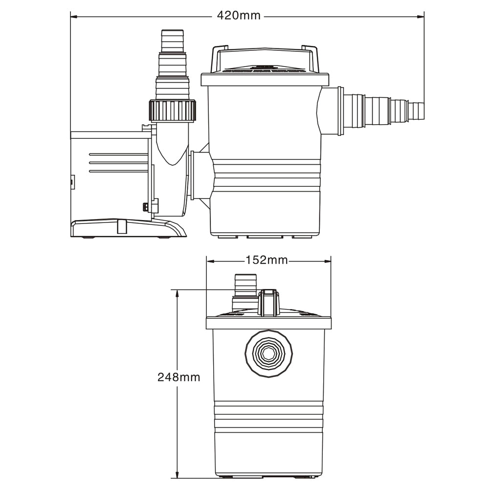CPP-12000F Pompa di ricircolo acqua piscina fontana 8000 l/h 100 W, Pompa di circolazione
