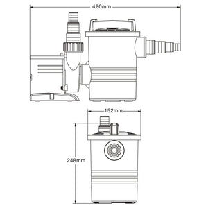 CPP-12000F Pompa di ricircolo acqua piscina fontana 8000 l/h 100 W, Pompa di circolazione