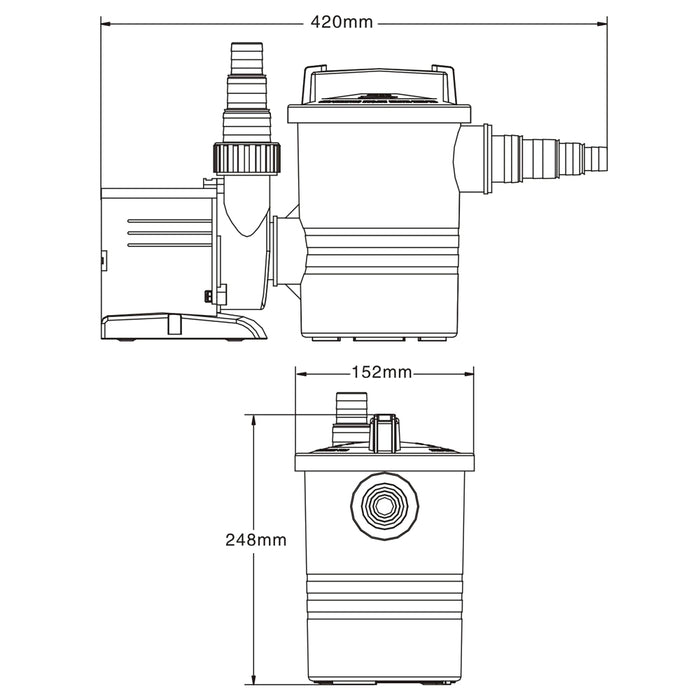 CPP-12000F Pompa di ricircolo acqua piscina fontana 8000 l/h 100 W, Pompa di circolazione