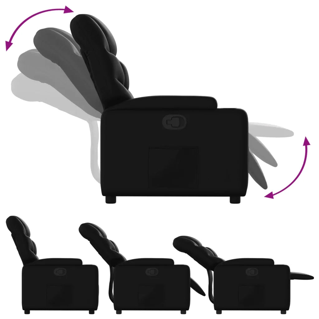 Poltrona reclinabile nera in similpelle 3205640