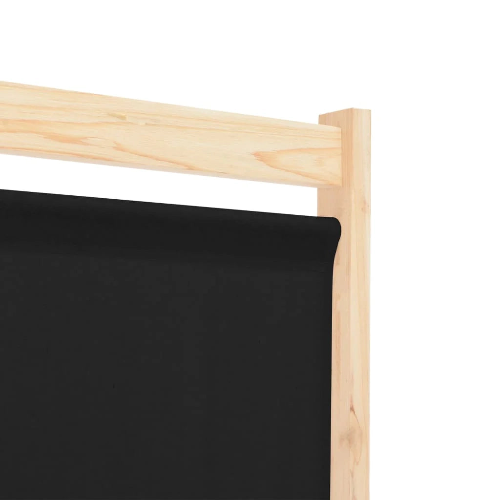Parete divisoria divisorio mobile decorativo 3 pannelli nero 120x4 cm tessuto 0802091