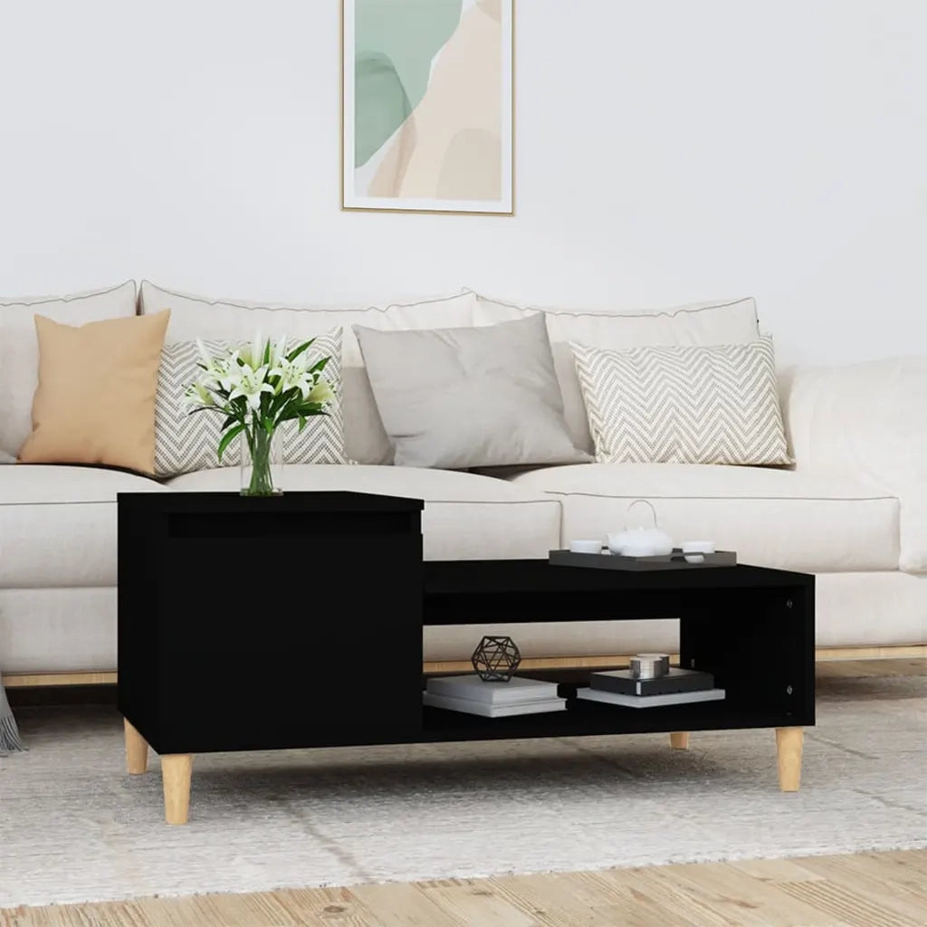 Tavolino da Salotto-Tavolino da soggiorno-Tavolo Nero 100x50x45 cm in Legno Multistrato 693297
