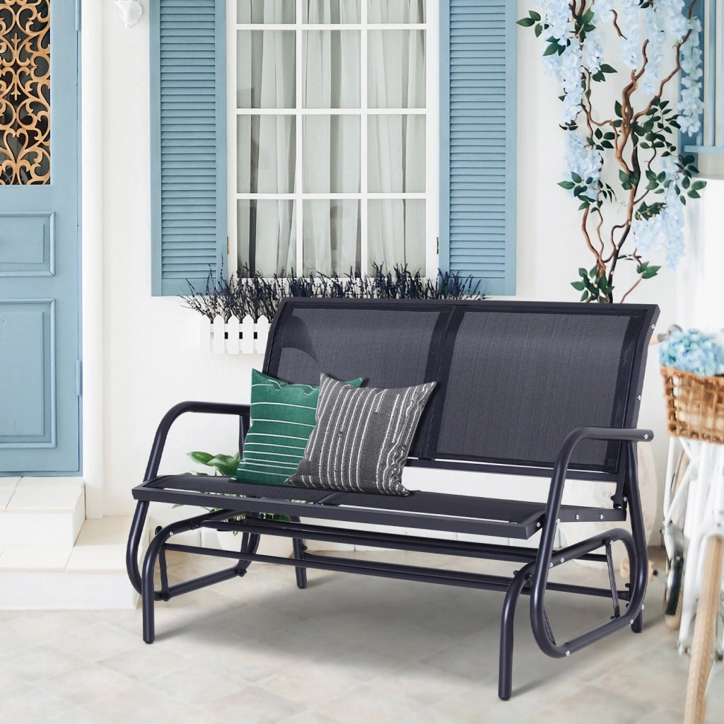 SEDUTA OSCILLANTE 2 posti 120x70x85 cm Metallo Nero