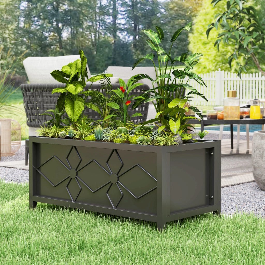 Jardiniere Rialzata Esterno ¨C zephmum ¨C Rettangolare Nero 80x40x38