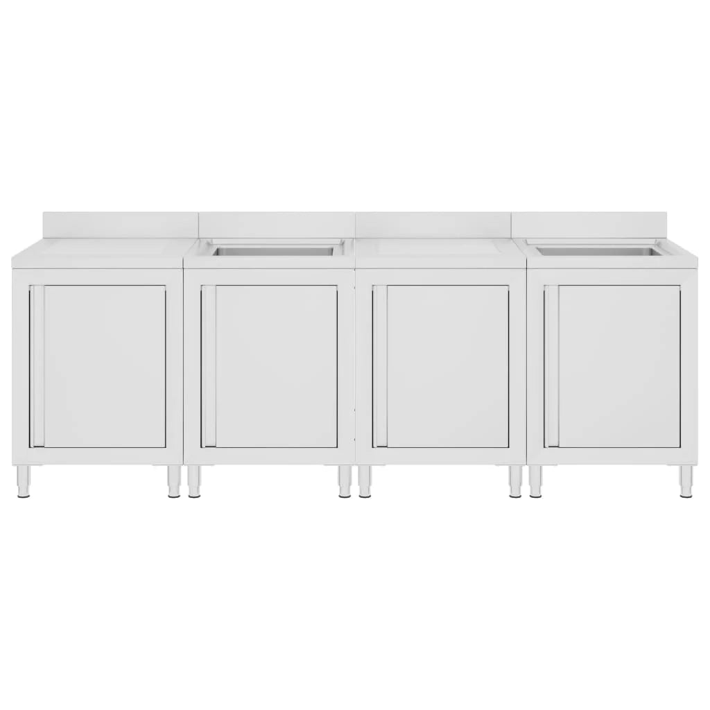 Lavello da cucina professionale 240 x 60 x 96 cm in acciaio inox 02_0000722