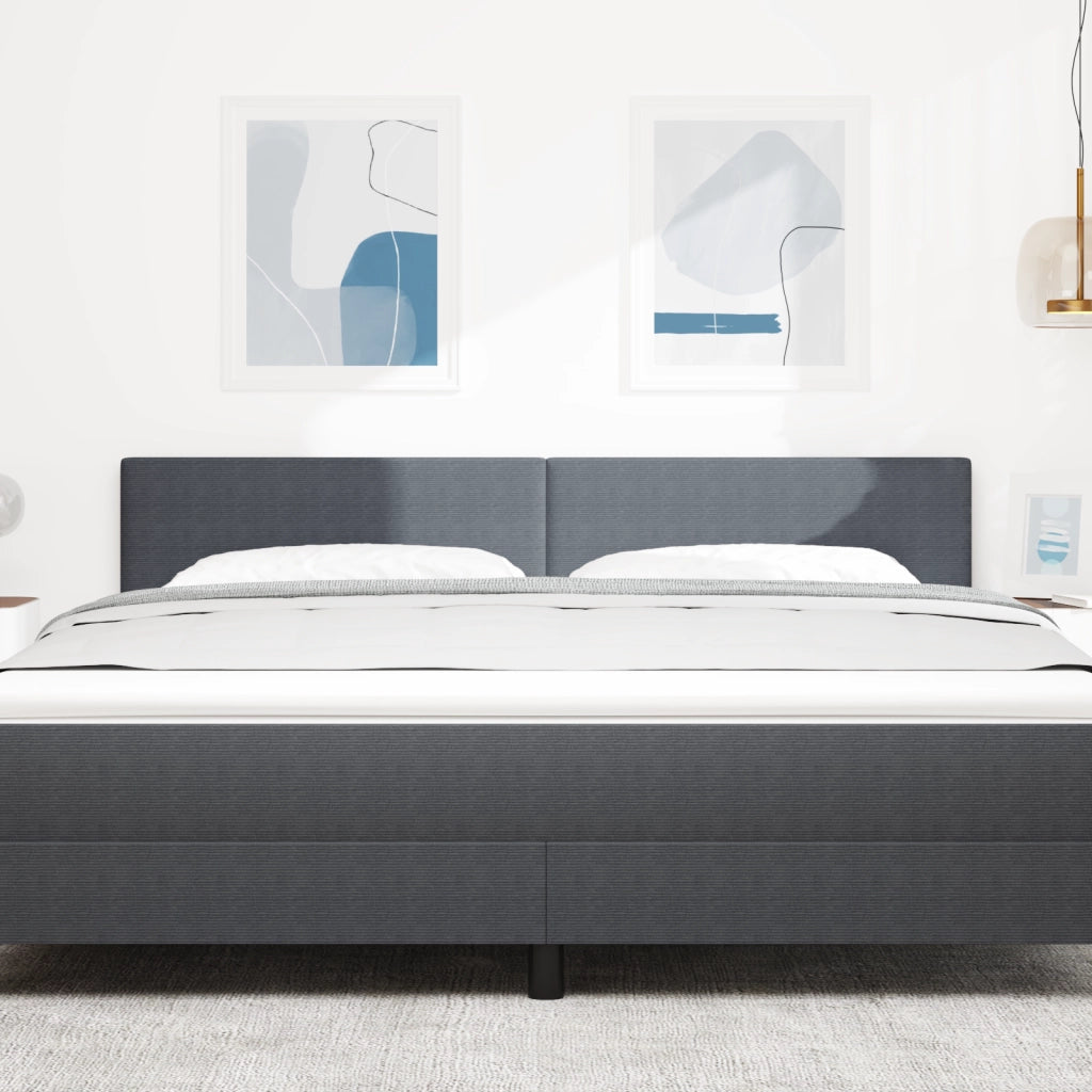 Testiera LED  Design Semplice Grigio Scuro 90 cm in Tessuto Vellutato