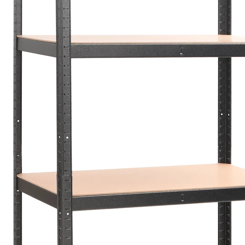 Scaffali Resistenti 5 Ripiani 3pz Grigio Acciaio e Multistrato 3154208