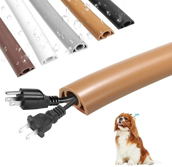 Cavo in gomma autoadesivo - Marrone - Guida cavo flessibile - 3 m