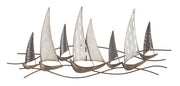 Pannello Decorativo in Ferro con Barche a Vela - cm 100x3x44