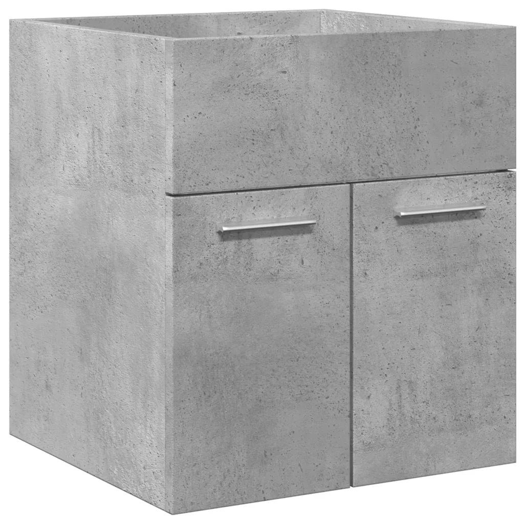 Set Mobili da Bagno 2 pz Grigio Cemento in Legno Multistrato 3324857