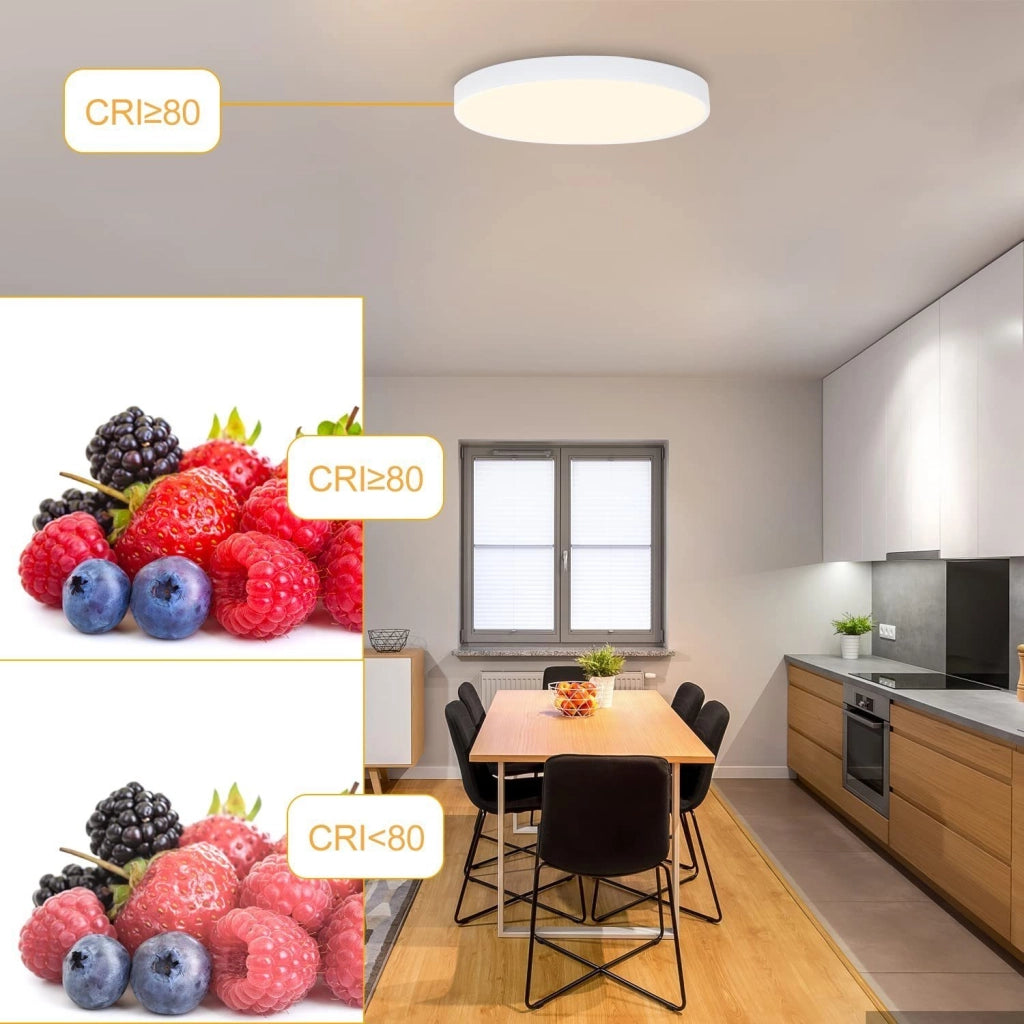 ZMH Plafoniera LED decorativa rotonda bianca per soggiorno e cucina 3000K IP44