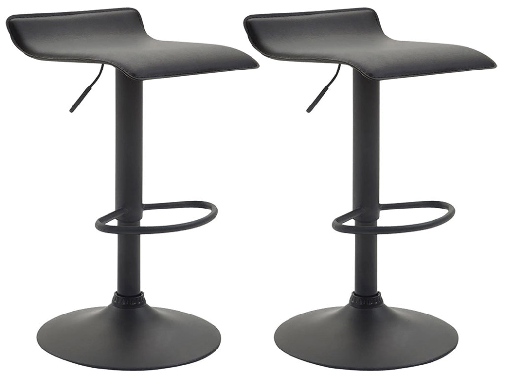 Set 2 Sgabelli Bar Dyn V2 In Similpelle nero,nero