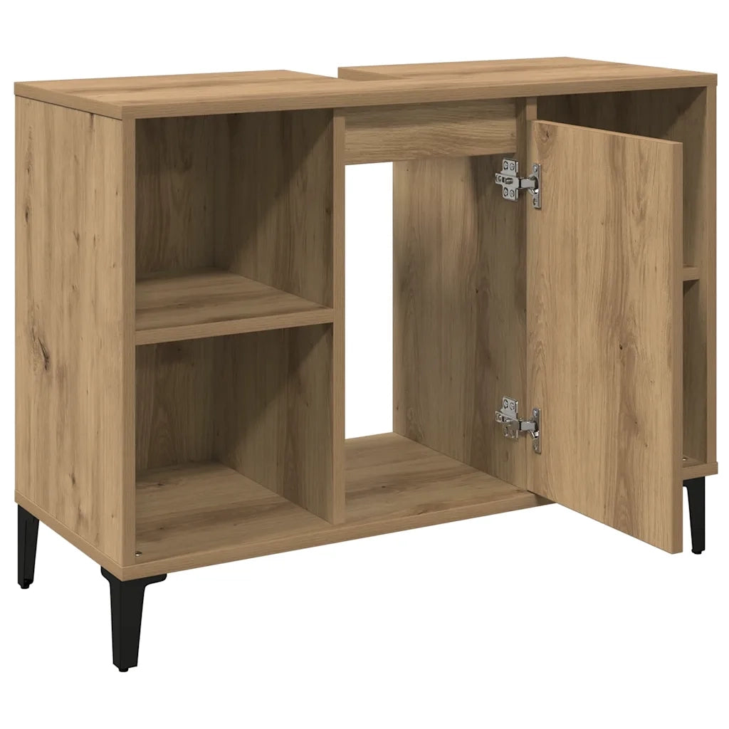 Mobile Lavabo Rovere Artigianale 80x33x60 cm Legno Multistrato 857136