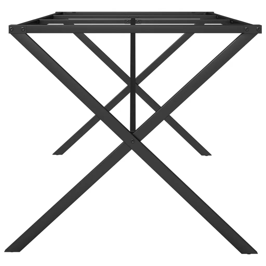 Telaio Gambe a X per Tavolo da Pranzo 160x80x73 cm in Acciaio