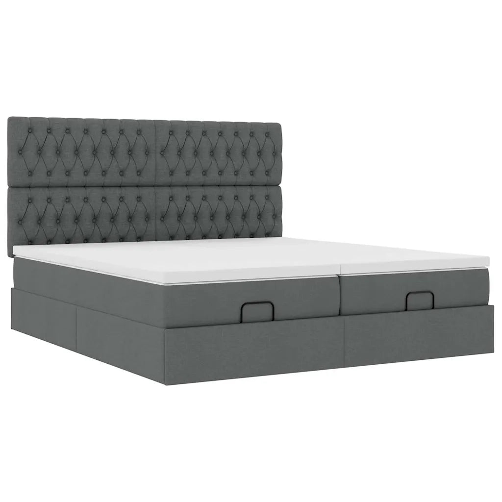Struttura Letto Pouf con Materassi 160x200 cm in Tessuto 3314556