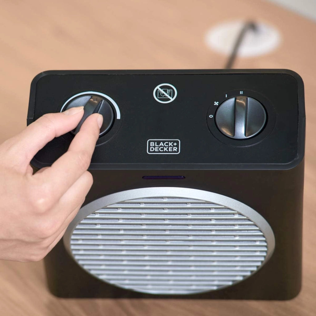 Black+decker bxsh2003e termoventilatore, 2000 w, plastic, nero da pavimento spegnimento automatico